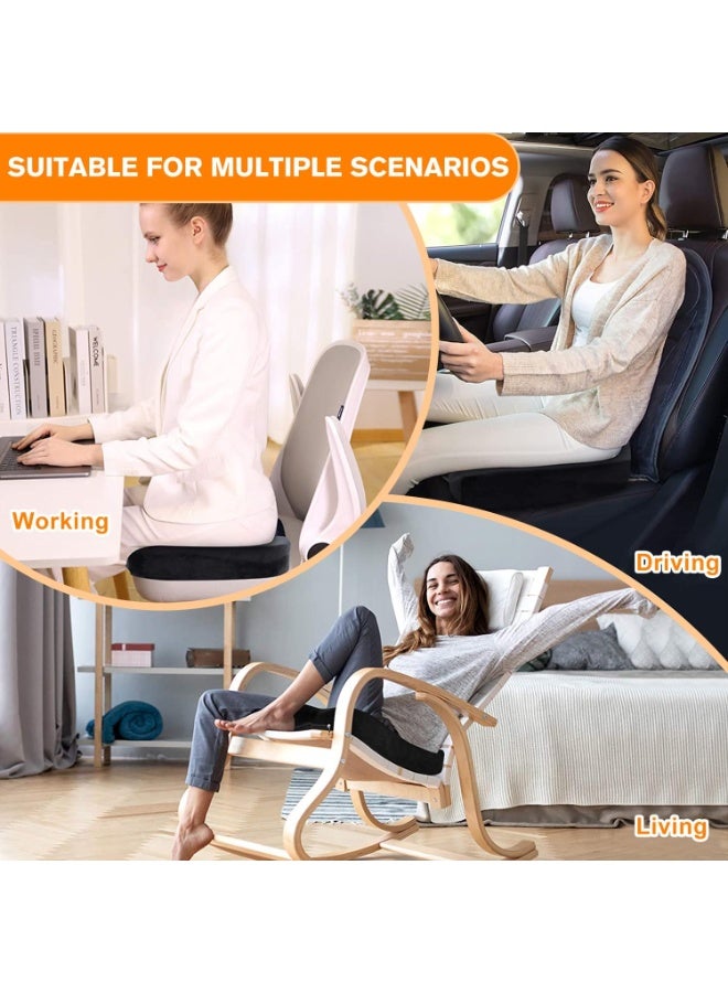 وسادة مقعد مريحة من ميموري فوم - لتخفيف آلام العصعص وعرق النسا - غير قابلة للانزلاق لكرسي المكتب والسيارة - Image 3