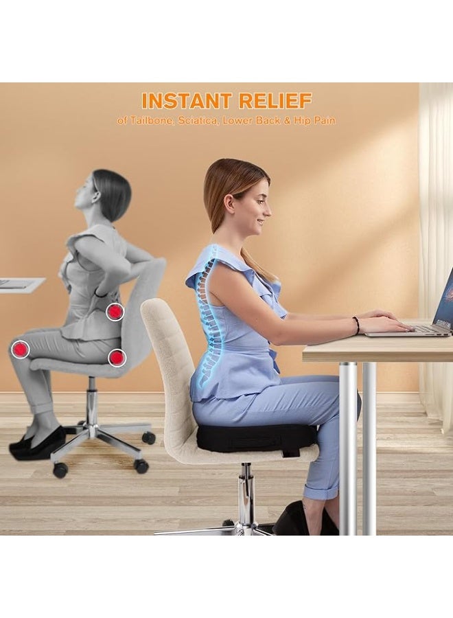 وسادة مقعد مريحة من ميموري فوم - لتخفيف آلام العصعص وعرق النسا - غير قابلة للانزلاق لكرسي المكتب والسيارة - Image 5