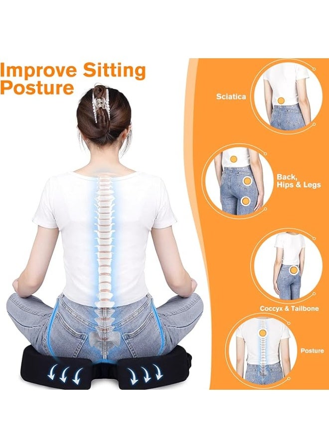 وسادة مقعد مريحة من ميموري فوم - لتخفيف آلام العصعص وعرق النسا - غير قابلة للانزلاق لكرسي المكتب والسيارة - Image 4