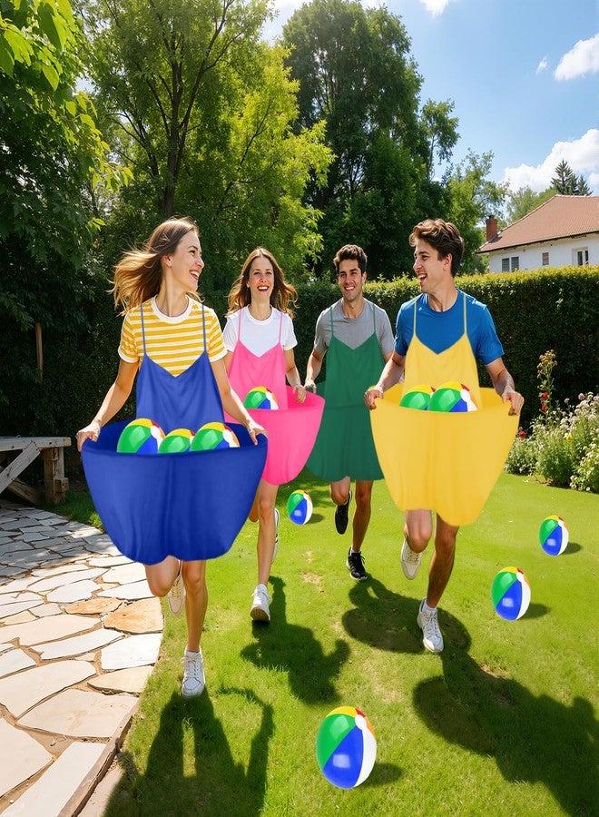 ROMANKAS Granny Pants Game, Granny Pants Yard Game Set with 16 Bouncy Balls and 1 Air Pump (Random Colors) 4PCS Granny Pants Outdoor Game for Adults and Family Reunion Team Game Party - Image 2