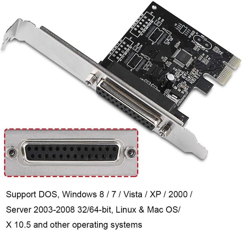 Zopsc PCIE to Parallel Port Card Print Port LPT PCI-E LPT Printer Card Adapter DB25 - Image 3