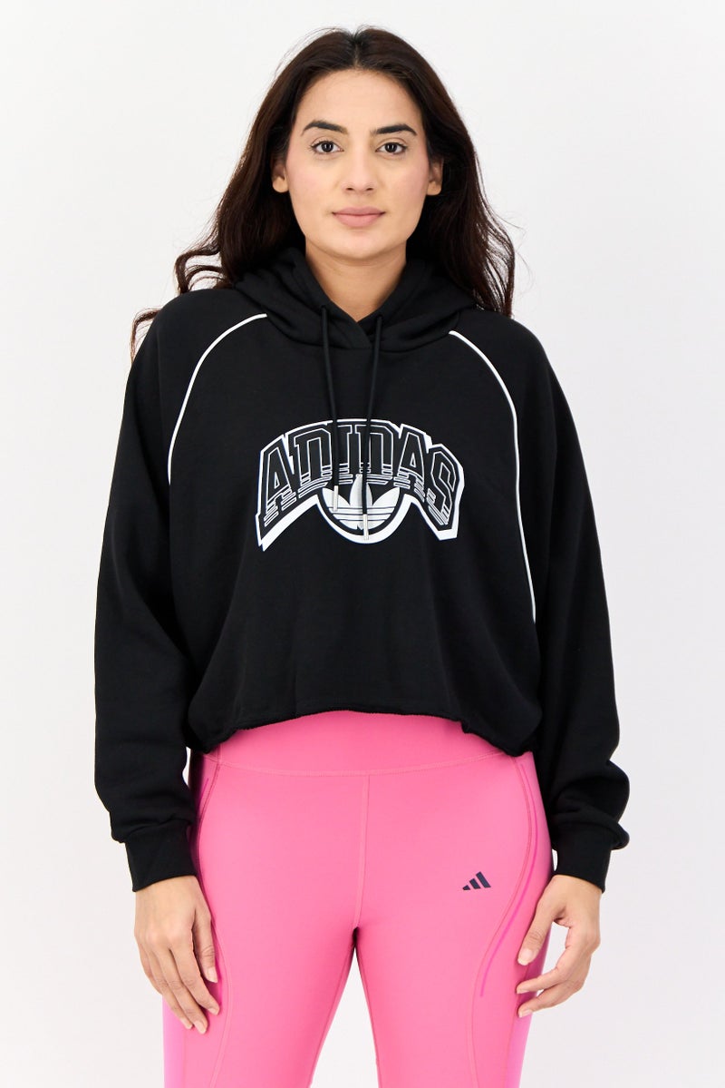 adidas Originals Women Sportswear Fit Long Sleeves Outdoor Hoodie, Black  - Image 1