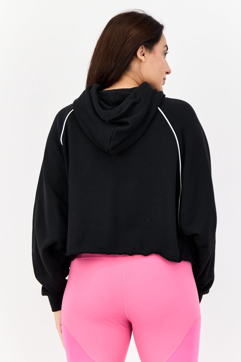 adidas Originals Women Sportswear Fit Long Sleeves Outdoor Hoodie, Black  - Image 2