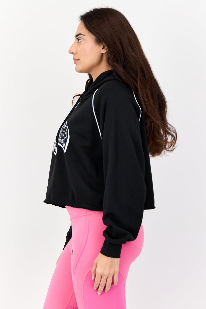 adidas Originals Women Sportswear Fit Long Sleeves Outdoor Hoodie, Black  - Image 3