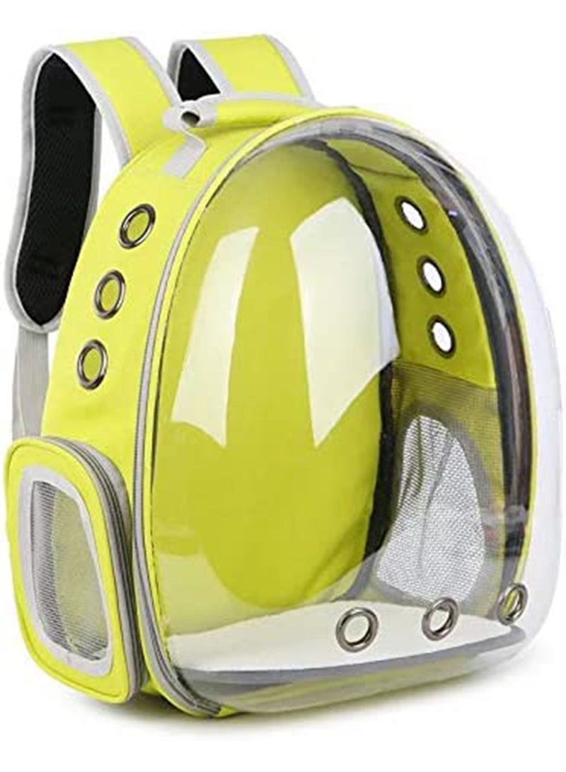 GT-Wheel Pet Carrier Backpack, Space Capsule Transparent Pet Carrier Bubble Backpack Carrier, Airline-Approved, Designed for Travel, Hiking, Walking & Outdoor Use (Yellow)  - Image 1
