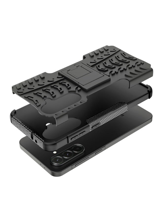 جراب حمايه مقاوم للصدمات مزود بستاند متوافق مع  Samsung Galaxy A36 (أسود) - Image 4