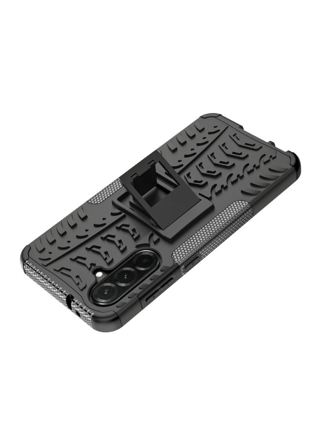 جراب حمايه مقاوم للصدمات مزود بستاند متوافق مع  Samsung Galaxy A36 (أسود) - Image 3