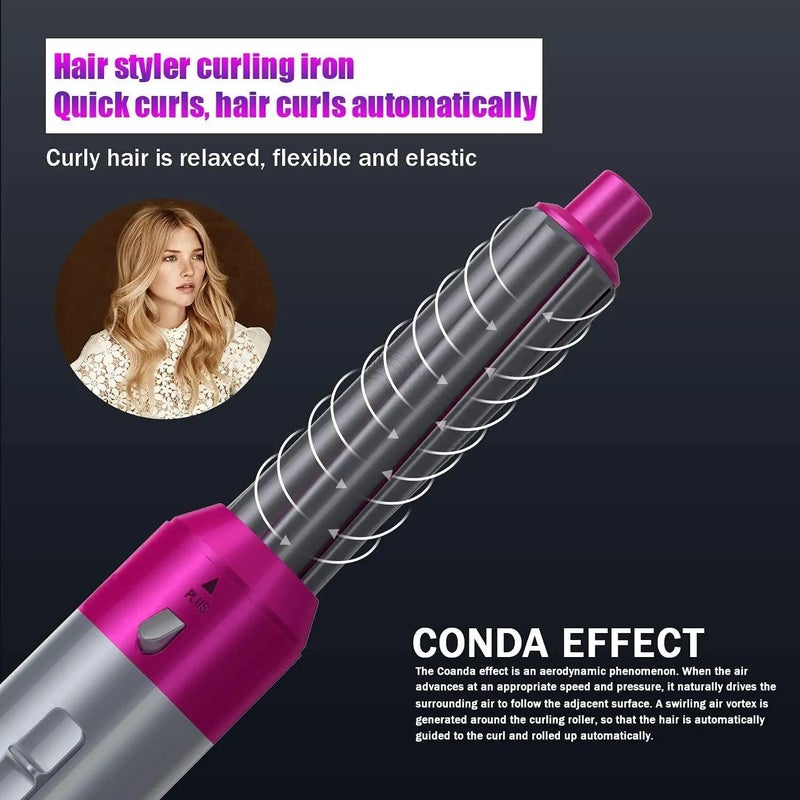 KGDA Hot Air Brush 5 in 1 Multifunctional Hair Dryer Volumizer Hair Straightener Rotating Hair Brush Styler Comb Styling Curling Iron Hot Air Style - Image 4