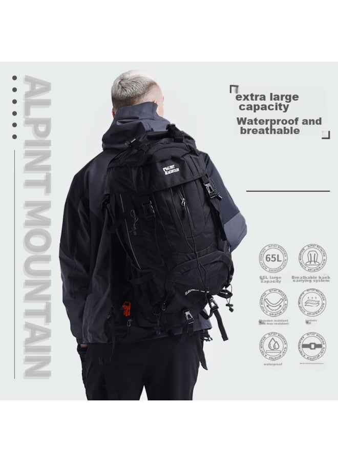 Alpint Mountain 65l Large Capacity Hiking Backpack, Men's And Women's Travel Bag, Professional Outdoor Trekking Backpack - Image 2