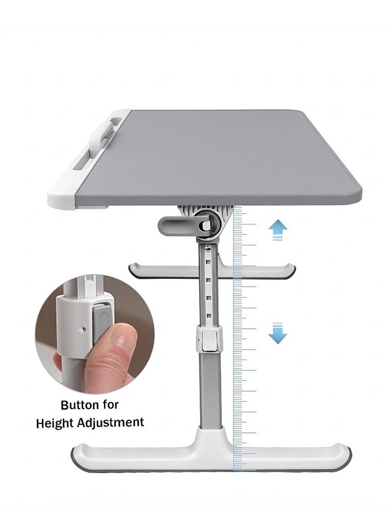 Foldable laptop table - adjustable height and tilt angle, 60*40 cm surface, with non-slip feet, suitable for (work, study, eating) and stores with a touch - Image 4