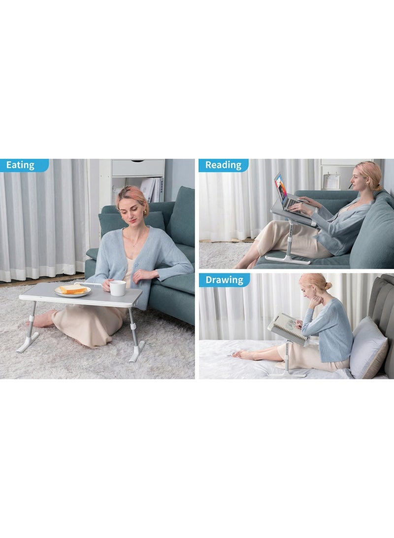 Foldable laptop table - adjustable height and tilt angle, 60*40 cm surface, with non-slip feet, suitable for (work, study, eating) and stores with a touch - Image 5