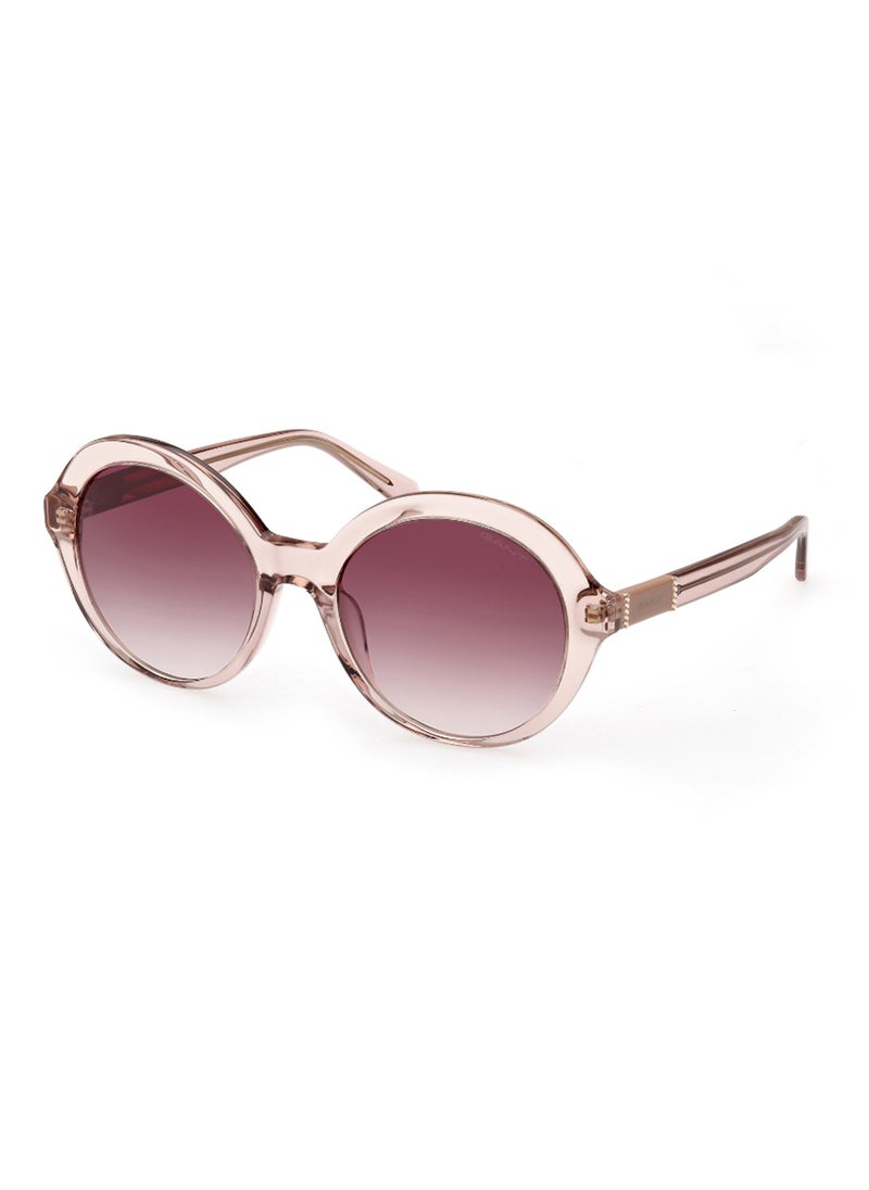 GANT Women's UV Protection Round Shape Acetate Sunglasses GA809457F55 - Lens Size: 55 Mm - Shiny Beige  - Image 1