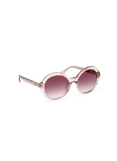 GANT Women's UV Protection Round Shape Acetate Sunglasses GA809457F55 - Lens Size: 55 Mm - Shiny Beige  - Image 3