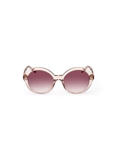 GANT Women's UV Protection Round Shape Acetate Sunglasses GA809457F55 - Lens Size: 55 Mm - Shiny Beige  - Image 2