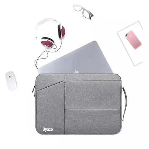 Dyazo 15-15.6 Inch Laptop Sleeve with Charger Pouch | Three Pocket Water Resistant Sleeve Case | Compatible for MacBook, HP, Dell, Acer, Asus, Microsoft, Samsung and Other Notebooks (Grey) - Image 4