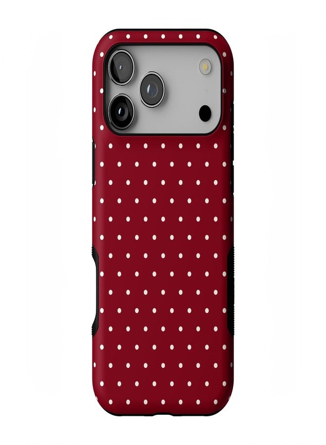 Casely iPhone 17 Pro Max Case | On The Dot | Maroon Polka Dot Christmas Holidays | Compatible with MagSafe | Bold Protective Design - Image 1