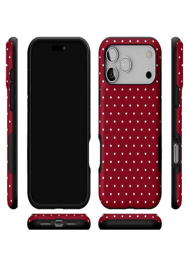 Casely iPhone 17 Pro Max Case | On The Dot | Maroon Polka Dot Christmas Holidays | Compatible with MagSafe | Bold Protective Design - Image 5
