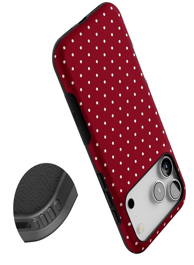Casely iPhone 17 Pro Max Case | On The Dot | Maroon Polka Dot Christmas Holidays | Compatible with MagSafe | Bold Protective Design - Image 4