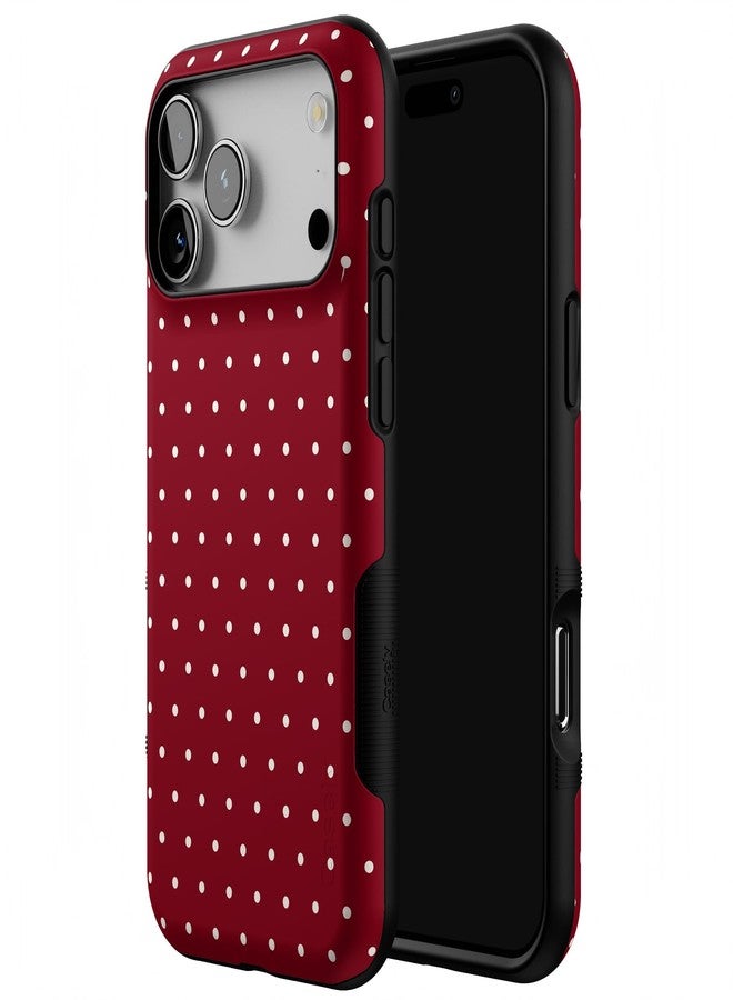 Casely iPhone 17 Pro Max Case | On The Dot | Maroon Polka Dot Christmas Holidays | Compatible with MagSafe | Bold Protective Design - Image 2
