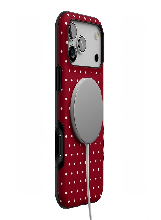 Casely iPhone 17 Pro Max Case | On The Dot | Maroon Polka Dot Christmas Holidays | Compatible with MagSafe | Bold Protective Design - Image 3