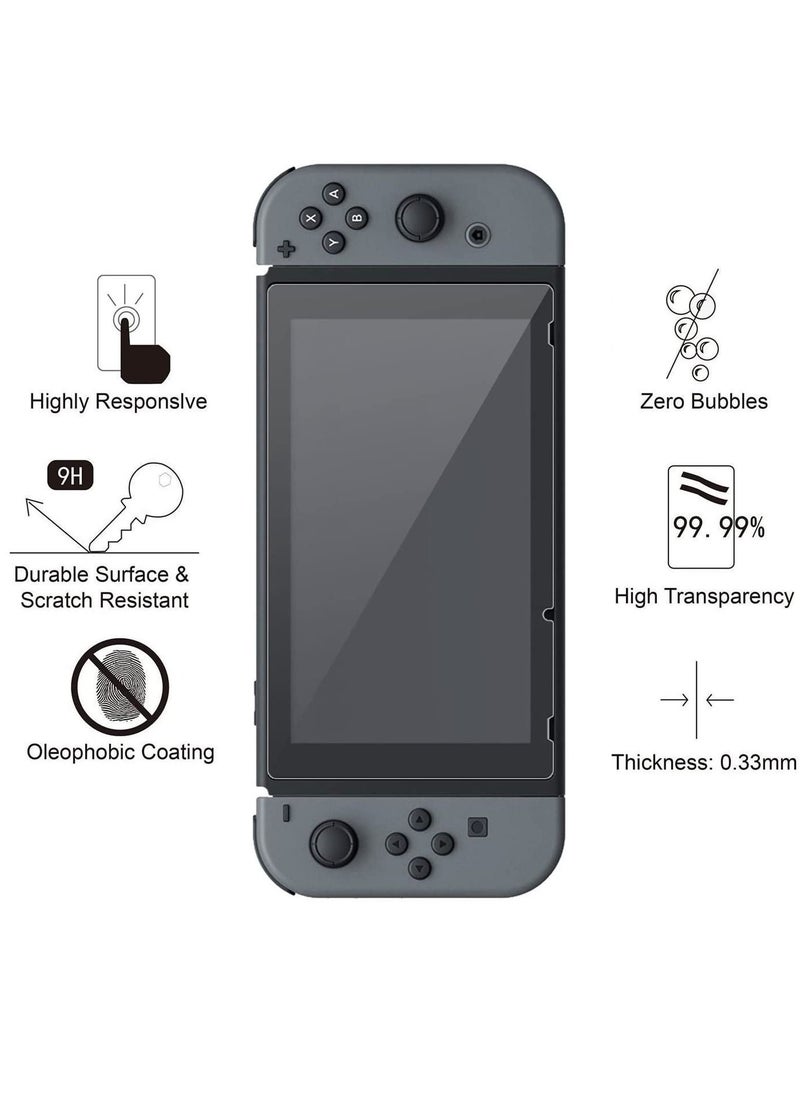 7 In 1 Travel Carrying Case and Accessories for Switch, Protective Hard Portable Carry Bag, Include Screen Protector, Protective Cover Case, Data Cable, Game Case and Thumb Grip Caps,Red