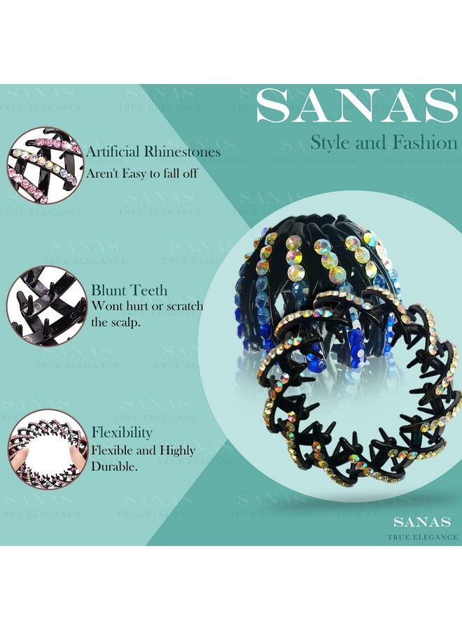 Sanas Bird Nest Hair Accessories Hair Bun Maker Ponytail Birds Nest Hair Clip Stone Hair Clips Juda Hair Bun Ponytail Holder Hair Tie Bun For Women (Pack Of 3) - Image 4
