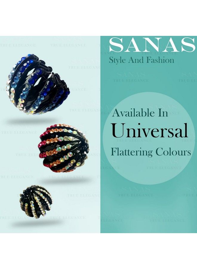 Sanas Bird Nest Hair Accessories Hair Bun Maker Ponytail Birds Nest Hair Clip Stone Hair Clips Juda Hair Bun Ponytail Holder Hair Tie Bun For Women (Pack Of 3) - Image 5