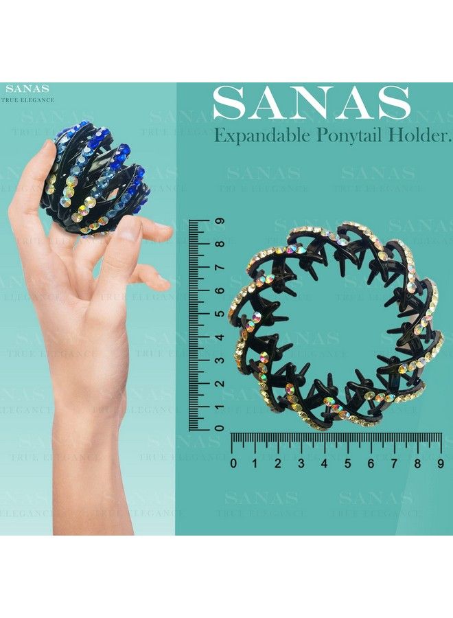 Sanas Bird Nest Hair Accessories Hair Bun Maker Ponytail Birds Nest Hair Clip Stone Hair Clips Juda Hair Bun Ponytail Holder Hair Tie Bun For Women (Pack Of 3) - Image 3