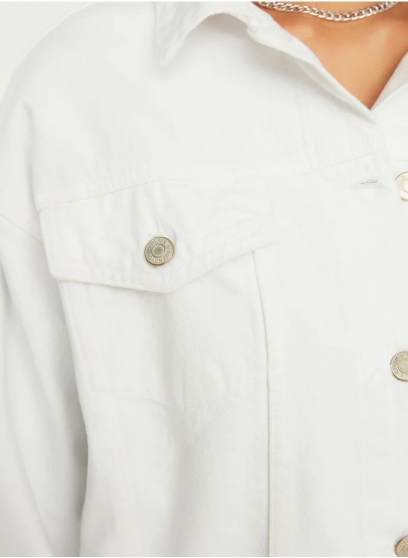 trendyol Button Detail Denim Jacket