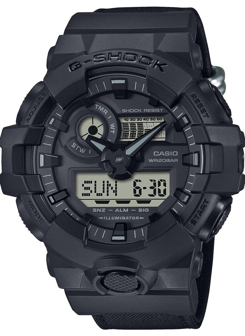 CASIO G-SHOCK Analog Digital Utility Black Series Cordura Eco Fabric Wrist Watch For Men's Watch GA-700BCE-1A  - Image 1