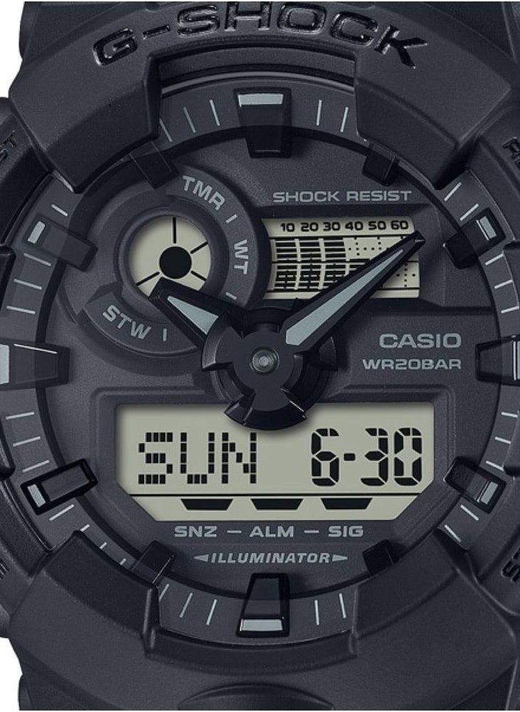 CASIO G-SHOCK Analog Digital Utility Black Series Cordura Eco Fabric Wrist Watch For Men's Watch GA-700BCE-1A  - Image 4