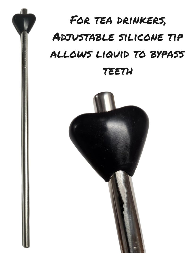 SYOSI قش مضاد للتجاعيد - قش شرب من الفولاذ المقاوم للصدأ مضاد للتجاعيد، قش قابل لإعادة الاستخدام مع فرشاة تنظيف - صديق للبيئة مقابل البلاستيك - قش متوافق مع كوبين سعة 40 أوقية - Image 2