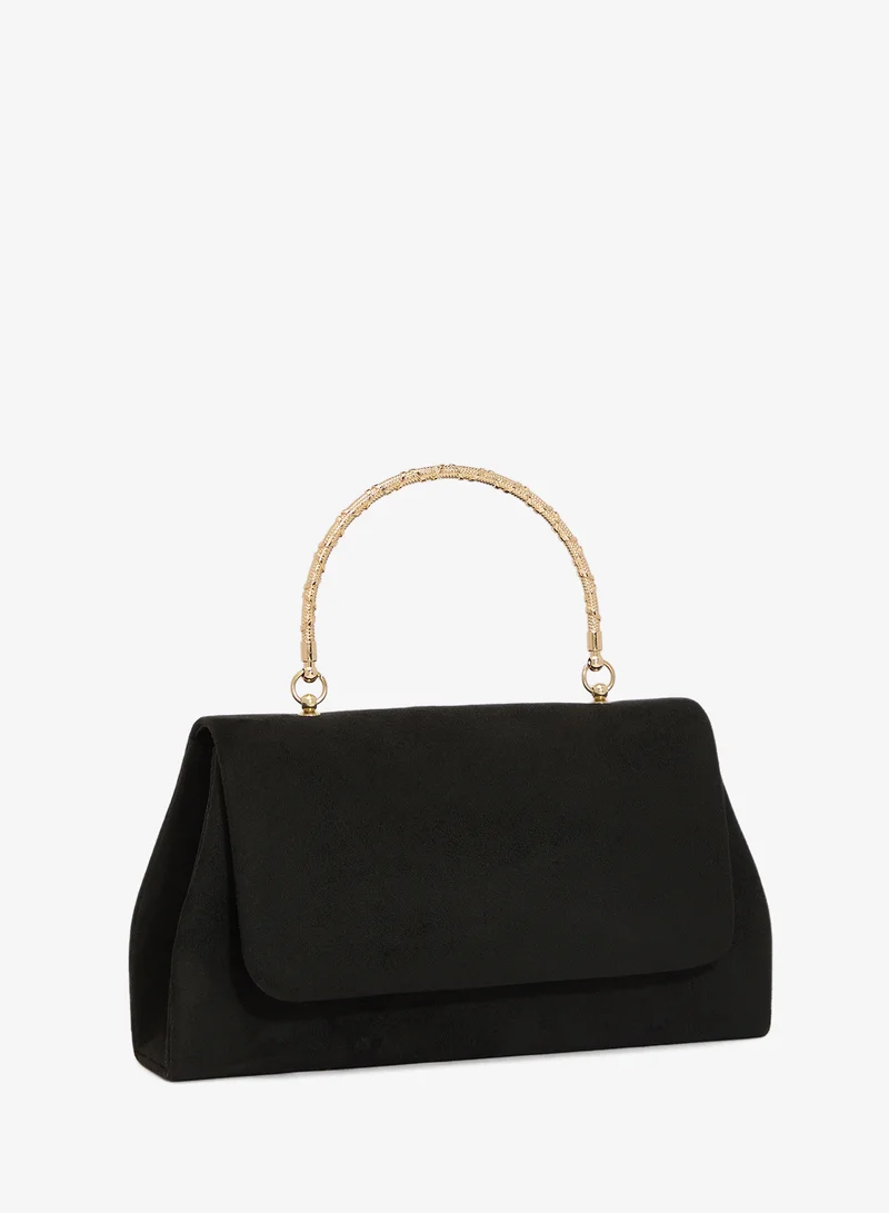 Khizana Black Classic Clutch With Top Handle for Women | Best Price UAE