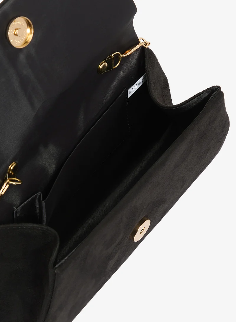 Khizana Black Classic Clutch With Top Handle for Women | Best Price UAE