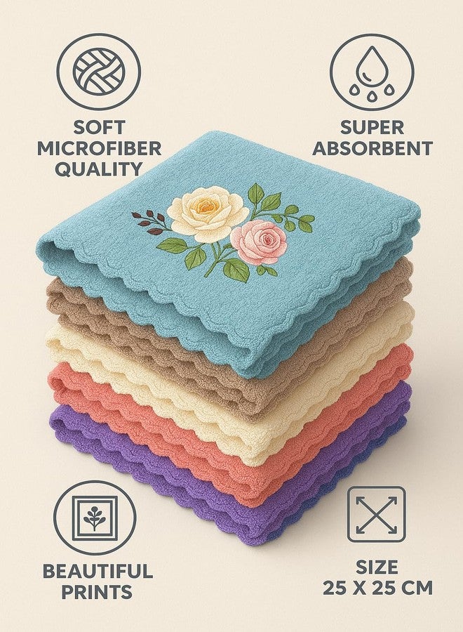 AD COLLECTION Face Towel/Handkerchief/Rumal Microfiber Small Size -Pack of 12 Pieces - Soft and Super Absorbent Face Towels for Women's, Kids and Newborn Babies (25x25 CM) - Image 2
