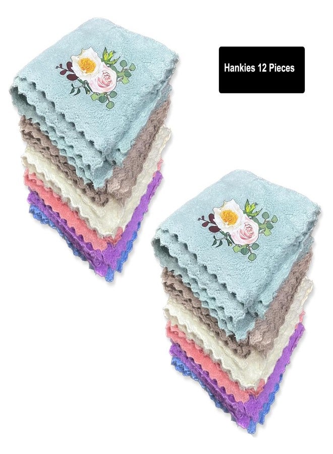 AD COLLECTION Face Towel/Handkerchief/Rumal Microfiber Small Size -Pack of 12 Pieces - Soft and Super Absorbent Face Towels for Women's, Kids and Newborn Babies (25x25 CM) - Image 4