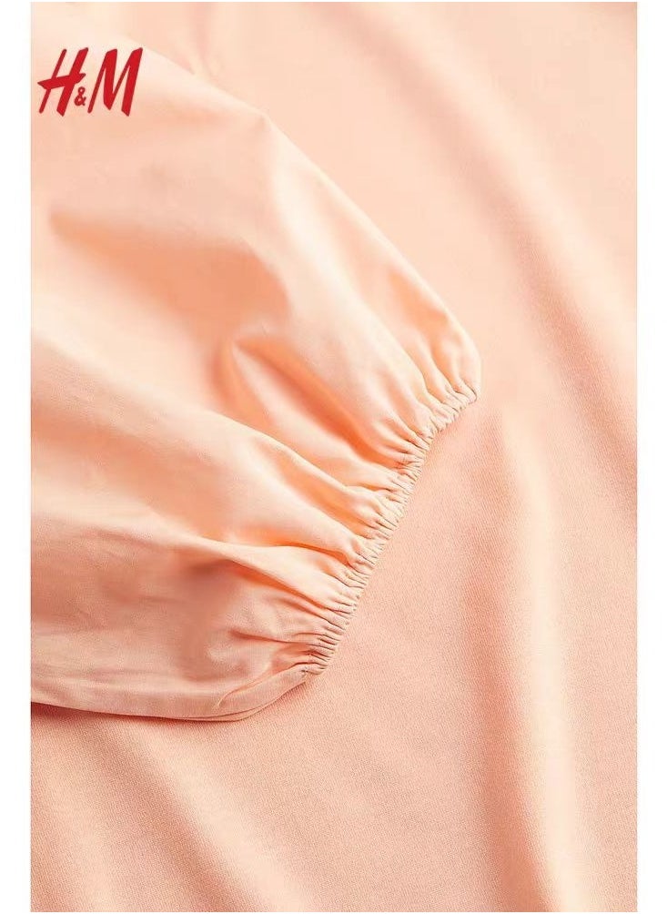 H and M - قميص نسائي من HM صيفي بأكمام دائرية منتفخة وفتحة V علوية فضفاضة - Image 1