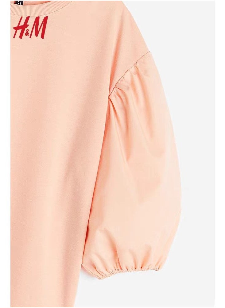 H and M - قميص نسائي من HM صيفي بأكمام دائرية منتفخة وفتحة V علوية فضفاضة - Image 1