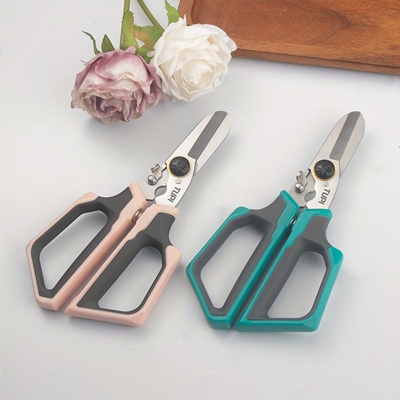 2 Piece Set In Pink And Green Straight Head Heavy Duty Pruning Shears For Fruit Tree And Gardening Branch Cutting - Image 3