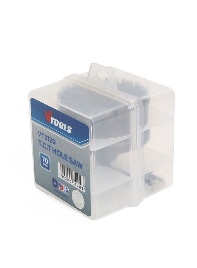 VTOOLS 70mm TCT Hole Saw Cutter with Pilot Drill Bit - Image 2