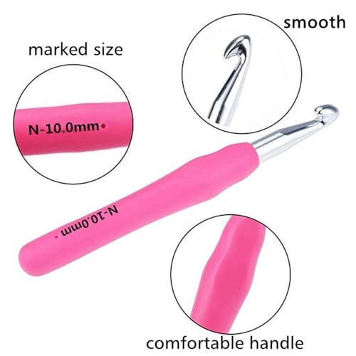 Yarniss Large Ergonomic Crochet Hooks Set 6.5mm 7.0mm 8.0mm 9.0mm 10.0mm (5 Size) - Image 2