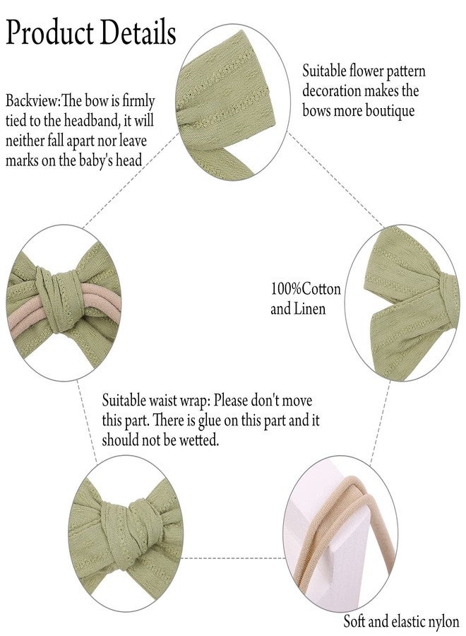jollybows 20pcs Baby Girls Cotton Hair Bows Headbands Nylon Hair Bands Elastic Hair Accessories for Newborn Kids Infants Toddlers - Image 5