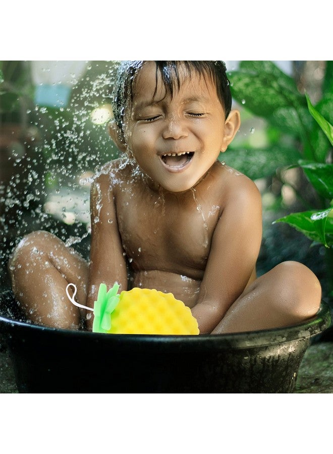 Healifty Body Scrubber Sponge Cartoon Pineapple Shaped Exfoliating Bath Sponge Loofah Bath Spa Puff Scrubber Ball Towel Shower Scrubber For Kids Baby - Image 4