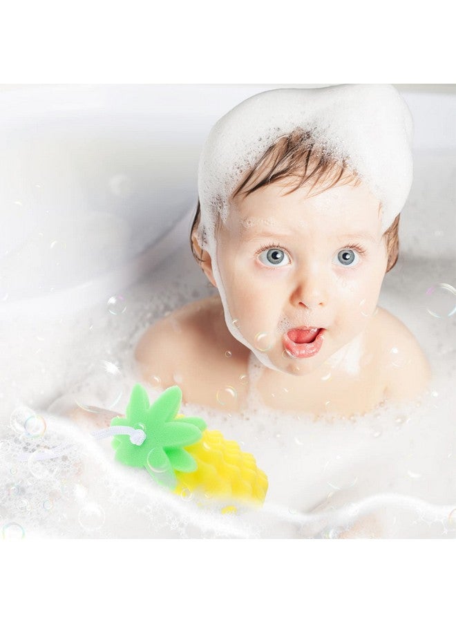 Healifty Body Scrubber Sponge Cartoon Pineapple Shaped Exfoliating Bath Sponge Loofah Bath Spa Puff Scrubber Ball Towel Shower Scrubber For Kids Baby - Image 3