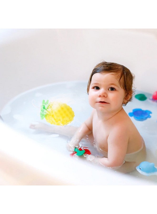 Healifty Body Scrubber Sponge Cartoon Pineapple Shaped Exfoliating Bath Sponge Loofah Bath Spa Puff Scrubber Ball Towel Shower Scrubber For Kids Baby - Image 5