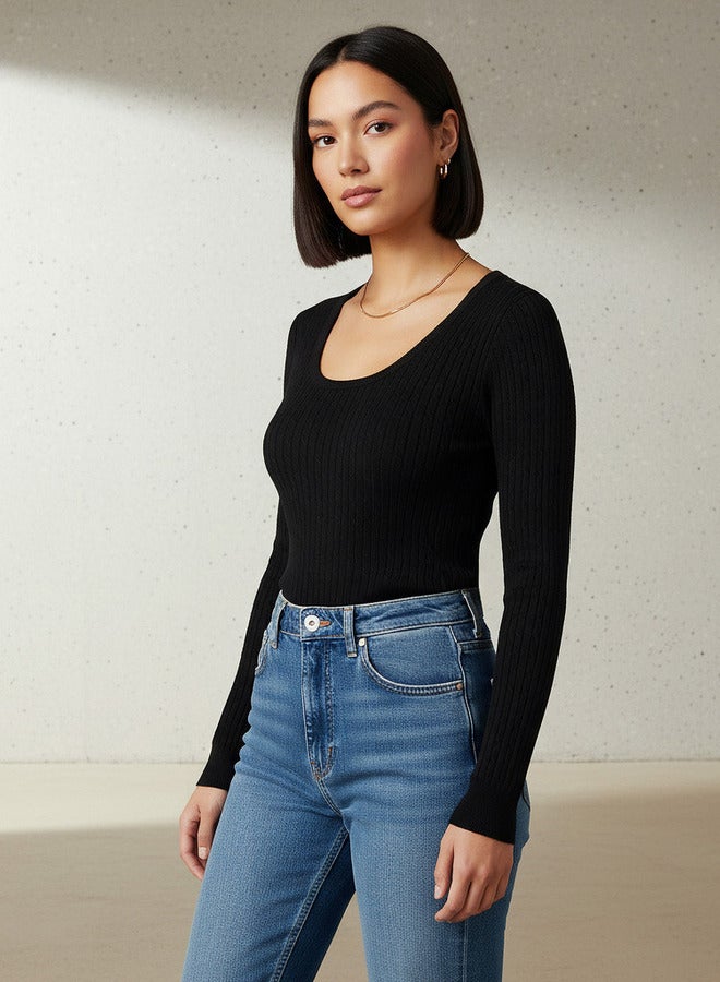 2Xtremz Slim Fit Textured Round Neck Tricot Sweater - Image 1