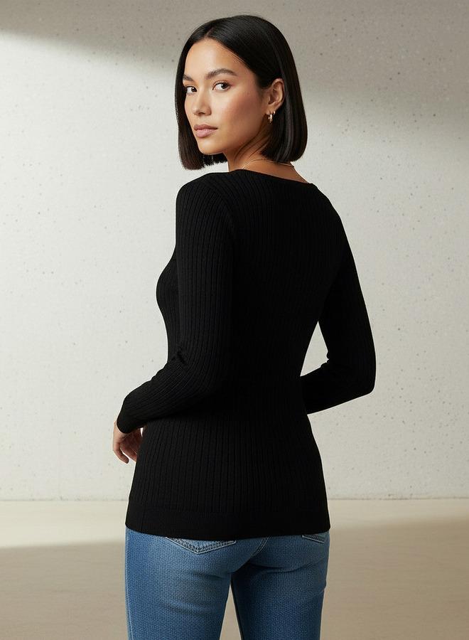 2Xtremz Slim Fit Textured Round Neck Tricot Sweater - Image 3