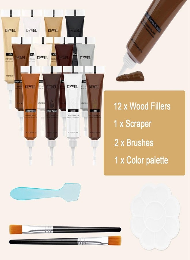 DEWEL Wood Repair kit, Wood Filler for Scratch Cover, Wood Floor Scratch Remover, Wood Stain Marker Set, Touch Up Paint for Wood, Furniture Touch Up - Image 5
