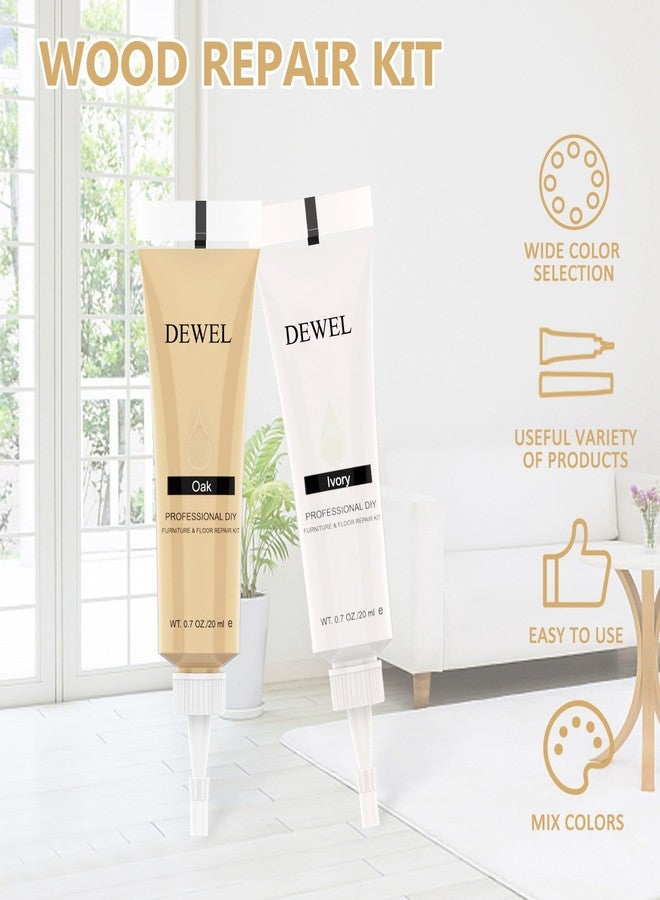 DEWEL Wood Repair kit, Wood Filler for Scratch Cover, Wood Floor Scratch Remover, Wood Stain Marker Set, Touch Up Paint for Wood, Furniture Touch Up - Image 2