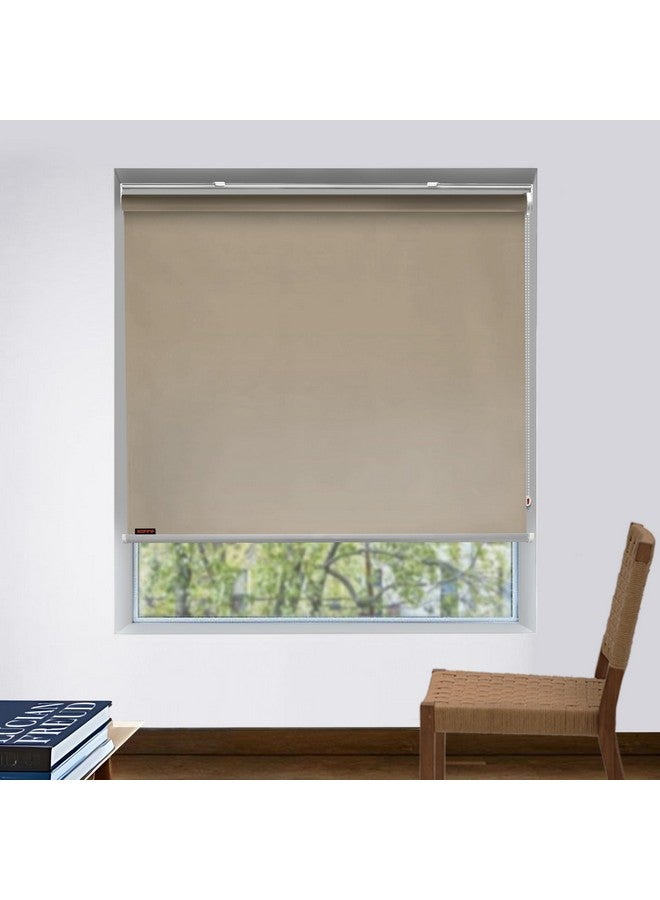 HIPPO Blackout Roller Blinds for Windows with One Click Headrail for Easy Installation Roll Up Down Blind for Home & Office (Euro-Beige, 4FTX7FT) - Image 1